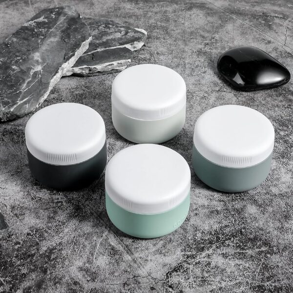 Travel Containers for Toiletries, Silicone Cream Jars BPA Free, TSA Approved 2oz Travel Size Containers, Leak-proof Travel Essentials with Lid for Cosmetic Face Hand Body Cream (4 Pack) - Image 5