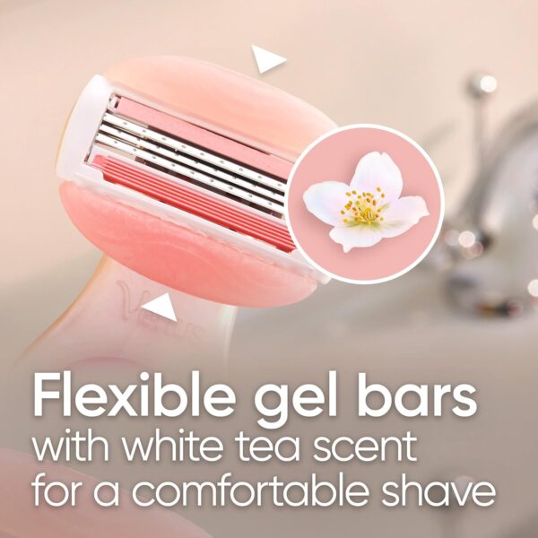 Gillette Venus Mini ComfortGlide White Tea Razors for Women, Includes 1 Mini Handle + 3 Refills + 1 Case - Image 5